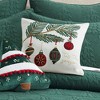 O Christmas Tree Green Tis the Seasson Embroidered Pillow 18x18 - Levtex Home - 2 of 3