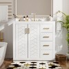 Bathroom Vanity with Sink Combo, Solid Wood Freestanding Cabinet with 3 Drawers & Soft-Close Doors, Modern Storage Vanity Set-Maison Boucle - 3 of 4