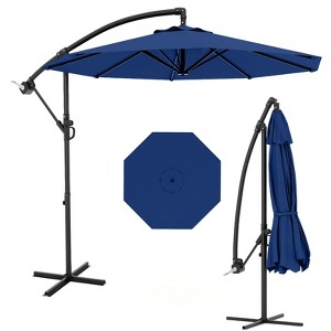 10FT Hanging Cantilever Umbrella, Outdoor Sun Shade with Easy Tilt Adjustment, 8 Ribs, UV Protection for Backyard, Garden and Pool - 1 of 4