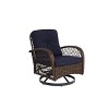 Maliang 3 Piece Outdoor Swivel Rocker Patio Chairs, 360¡ã Rocking Patio Conversation Set with Cushions & Glass Coffee Table for Backyard - 3 of 4