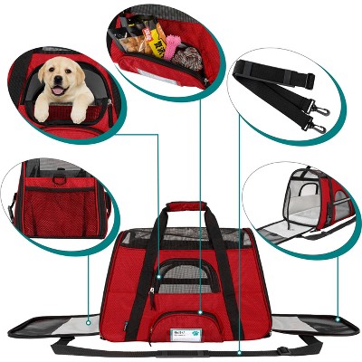 Large Red Soft Sided Airline Approved Pet Carrier