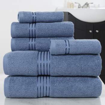 Hastings Home 100% Cotton Towel Set - Light Blue, 6 Pieces