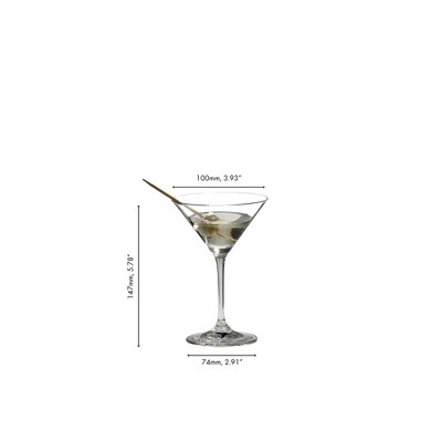 Riedel Vinum Clear Crystal Martini Glass Set of 2