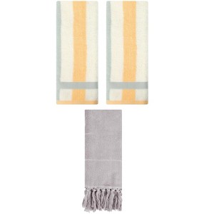 REGALWOVEN 3 Packs Cotton Absorbent Soft Decorative Bathroom Hand Towel for Kitchen - 1 of 4