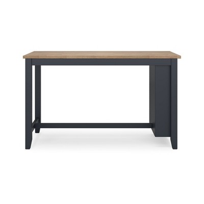 Beige and Blue Extendable Mango Wood Counter Height Dining Table