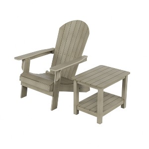 WestinTrends Tuscany HIPS¬¨‚Ä†Outdoor¬¨‚Ä†Patio¬¨‚Ä†Folding¬¨‚Ä†Adirondack¬¨‚Ä†Chair with Side Table (2-Piece Set) - 1 of 4