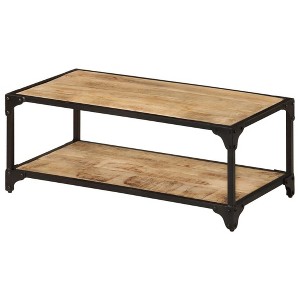 vidaXL Coffee Table End Table Living Room Sofa Table with Shelf Solid Wood - 1 of 4