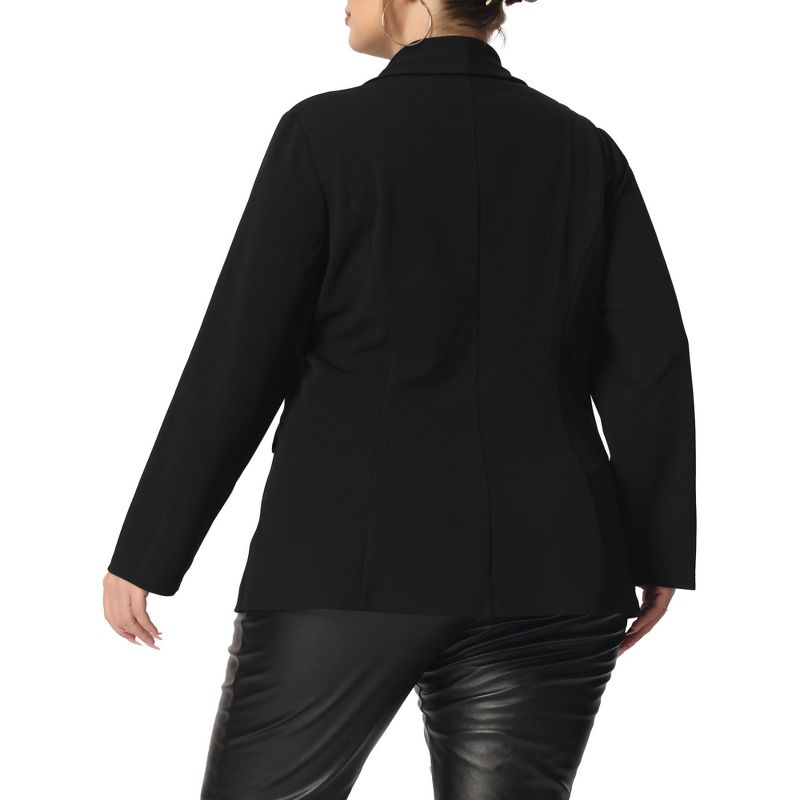 Agnes Orinda Women's Plus Size Shiny Sequin Button Lapel Party Casual Work Blazers, 4 of 6