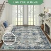 8x10 Area Rug – Large Vintage Distressed Washable Ultra-Thin Low Pile Non-Skid Stain-Resistant Non-Shedding Accent Carpet for Living Room, Denim - 2 of 4