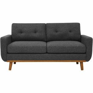 QingMoon Mid-Century Loveseat Sofa, 67.7" 2-Seat Upholstered Couch with Wooden Legs and Tufted Back for Living Room and Office - 1 of 4