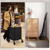 Folding Shopping Cart with Wheels Rolling Foldable Grocery Cart w/Double Basket - 2 of 4