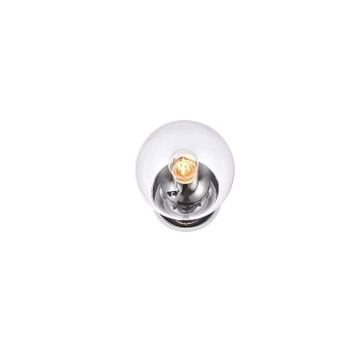 Mimi Chrome and Clear Glass Round Sconce