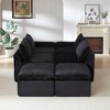 AENKYO Modular Sectional Sofa with Sleeper Sofa, Oversized Cloud Couch with Extra Deep Seat, Sectional Couches for Living Room, Plush Corduroy Black - 4 of 4
