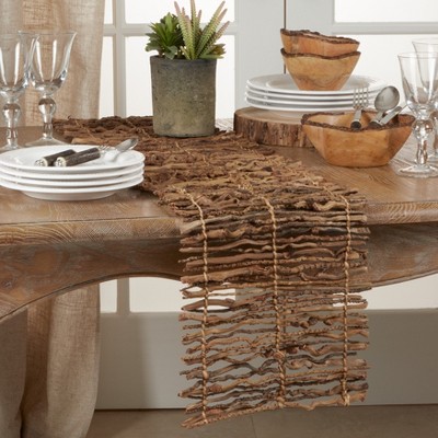Natural Brown Twig Design Table Runner