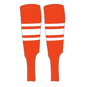 MK Socks Traditional Baseball Stirrups Pattern B-7 Orange, White (M) - 1 of 2