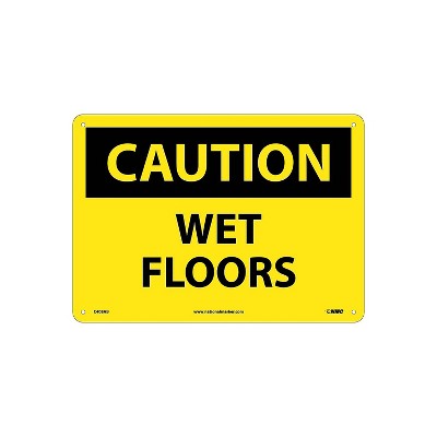 National Marker Caution Signs; Wet Floors 10x14 .040 Aluminum C408ab ...