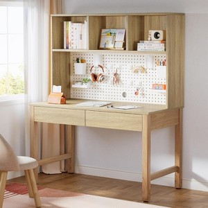 Tribesigns Wooden Kids Desk Study Table with Drawers & Hutch for Children Aged 5-12, Present for Boys & Girls Bedroom - 1 of 4