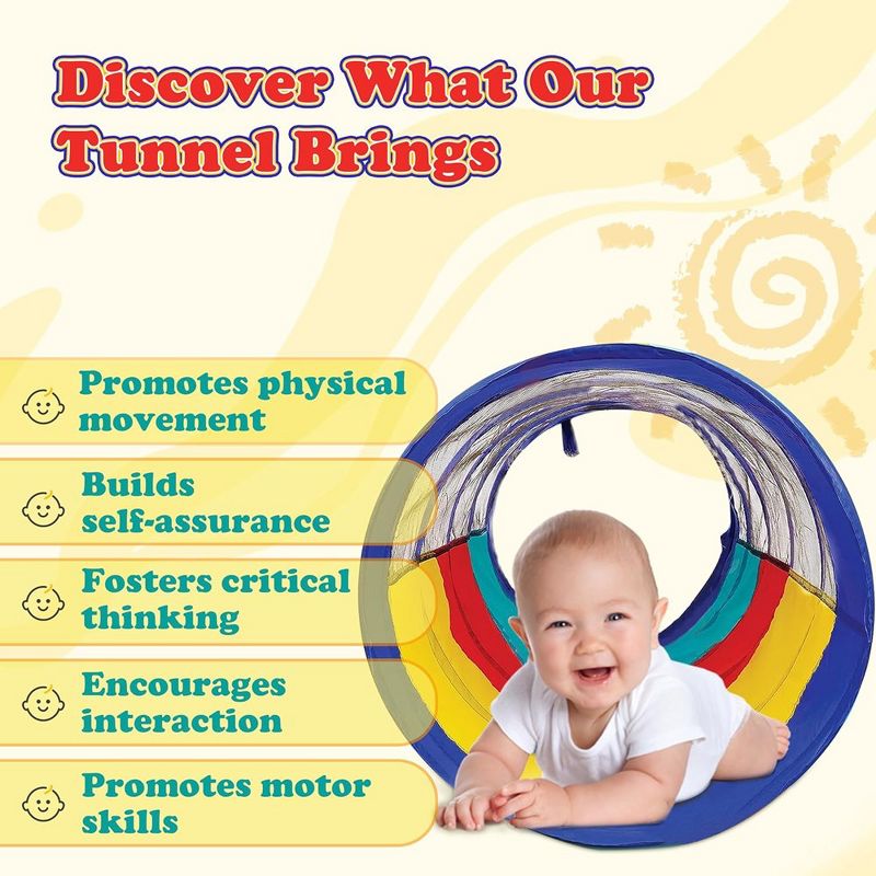 Kiddey Multicolored Play Tunnel, Fun & Healthy Exercise, Perfect for Muscle Development, Portable & Easy to Set Up, 3 of 8