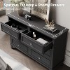 TackView 6 Drawer Wide Dresser Storage Organizer, Modern Wooden Chest of Drawers with Metal Handles for Hallway, Entryway, Home Office - 2 of 4