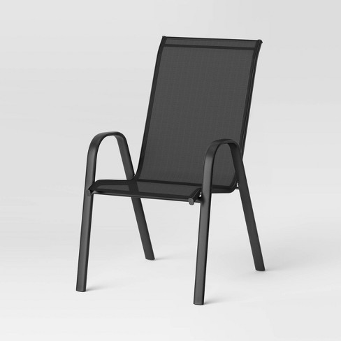 Black sling discount back patio chairs