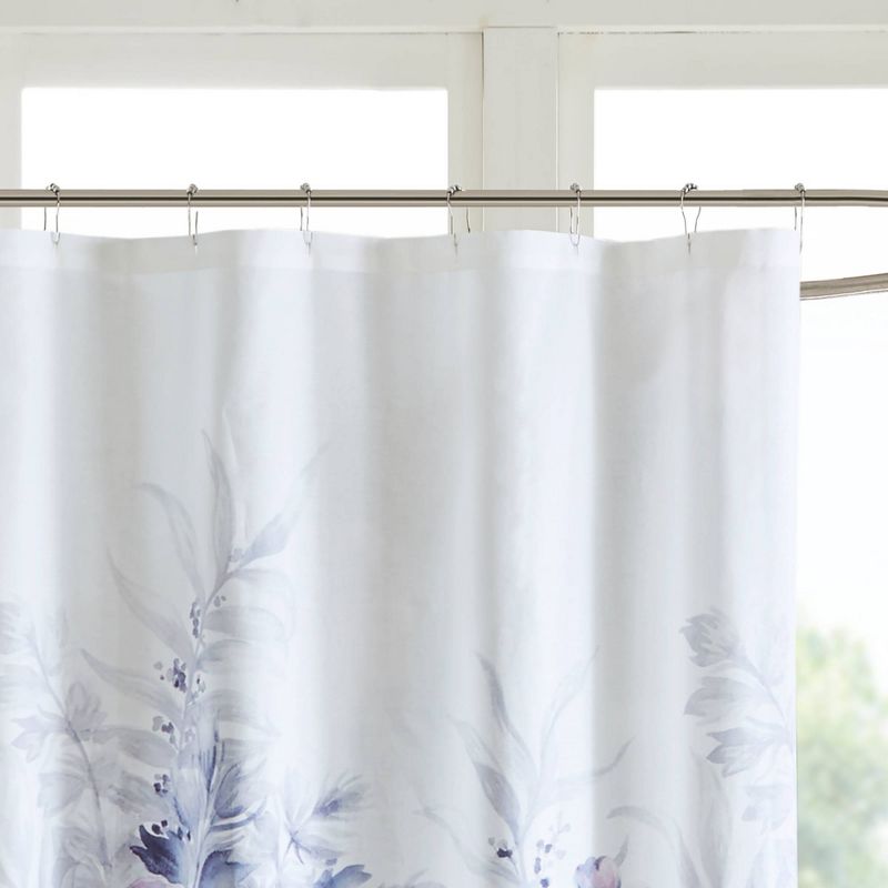 Slade Floral Cotton Shower Curtain Purple Shower Curtain Purple, 4 of 5