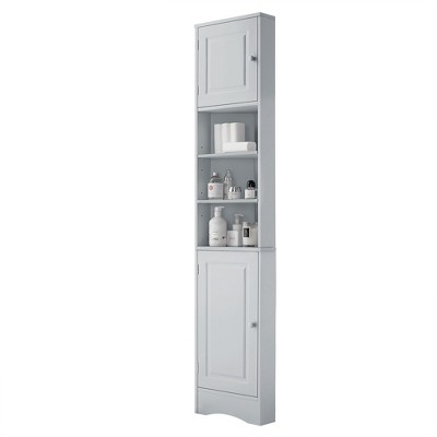 NicBex 66.9 Inch Tall Bathroom Corner Cabinet  with 2 Doors and Open Shelves for Dining Room,Bathroom,Kitchen