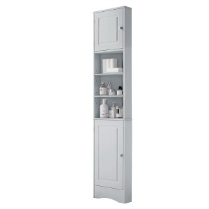 NicBex 66.9 Inch Tall Bathroom Corner Cabinet  with 2 Doors and Open Shelves for Dining Room,Bathroom,Kitchen - 1 of 4