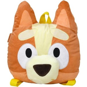 Fast Forward Bluey Bingo Head Plush Shaped Backpack 10 x 13, Orange for Kids - 1 of 2