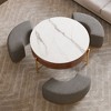 Bella Depot 31.5'' Modern Lift-Top Round Coffee Table Set with Hidden Storage,3 Upholstered Nesting Ottomans - 4 of 4