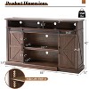 AMERLIFE 66" W Farmhouse TV Stand, Wood 40" H Tall Entertainment Center with Sliding Barn Door - 3 of 4
