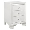 Vynxaria Transitional 3-Drawer Nightstand , Polished Chrome Knobs, Wooden Construction, Bedroom Furniture - 3 of 4