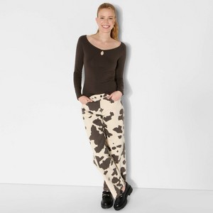 Women's Slim Fit Long Sleeve Keyhole T-Shirt - Wild Fable™ - 1 of 4