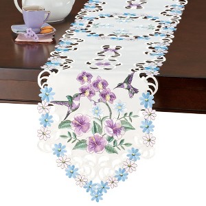 Collections Etc Floral Hummingbird Table Topper - 1 of 3