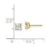 Black Bow Jewelry 4mm Princess Cubic Zirconia Stud Earrings in 14k Yellow Gold - 4 of 4