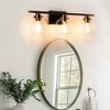 DORESshop Industrial 25 in. 3-Light Black and Gold Bathroom Vanity Light, Modern Farmhouse Wall Sconce with Globe Glass Shades - 2 of 4