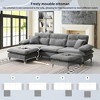 YOOCOZZ Chenille Sectional Sofa with Moveable Ottoman and Two-tone Adjustable Metal Legs - 3 of 4