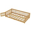 Ridstar 77.5  in. W Children's Twin Bed with Safety Rails and Door-Natural - 3 of 4