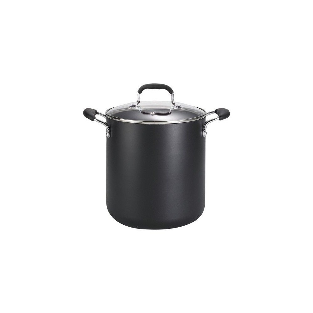 T-fal 12qt Stock Pot with Lid, Simply Cook Nonstick Cookware Black