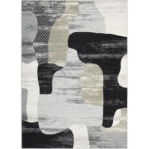 Washable Non-Slip Modern Abstract Hallway Runner, Color Block Patchwork Rug for Kitchen, Laundry, Entryway - 1 of 4