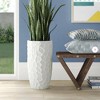LuxenHome White MgO Geometric Pattern 22" Tall Round Planter - 3 of 4