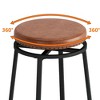 Resenkos Kitchen Bar Table Set,Bar Table Set,3-Drawer Long Dining Table Set with Power Outlets and Circular PU Stools, Easy Assemble,Brown - 3 of 4