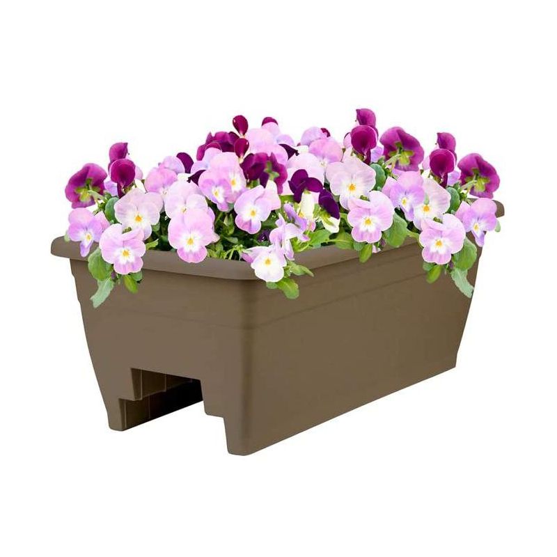HC Companies SPX24DB0E2112-Inch Outdoor Durable Plastic Deck Planter Box for Flowers, Vegetables, and Succulents, Chocolate, 5 of 6