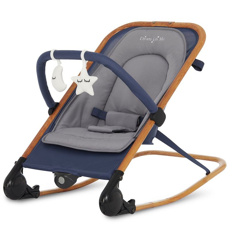 Dream On Me Rock With Me 2-In-1 Rocker And Stationary Seat, Compact Portable Infant Rocker with Removable Toy Bar Rocking Chair, 3 of 17