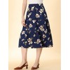 INSPIRE CHIC Women's Corduroy Elastic Waist Warm Fall A-Line Pockets Tiered Floral Midi Skirt - 2 of 4
