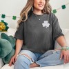 Simply Sage Market Women's Embroidered Clover St. Patrick's Day Short Sleeve Garment Dyed Tee - 2 of 3