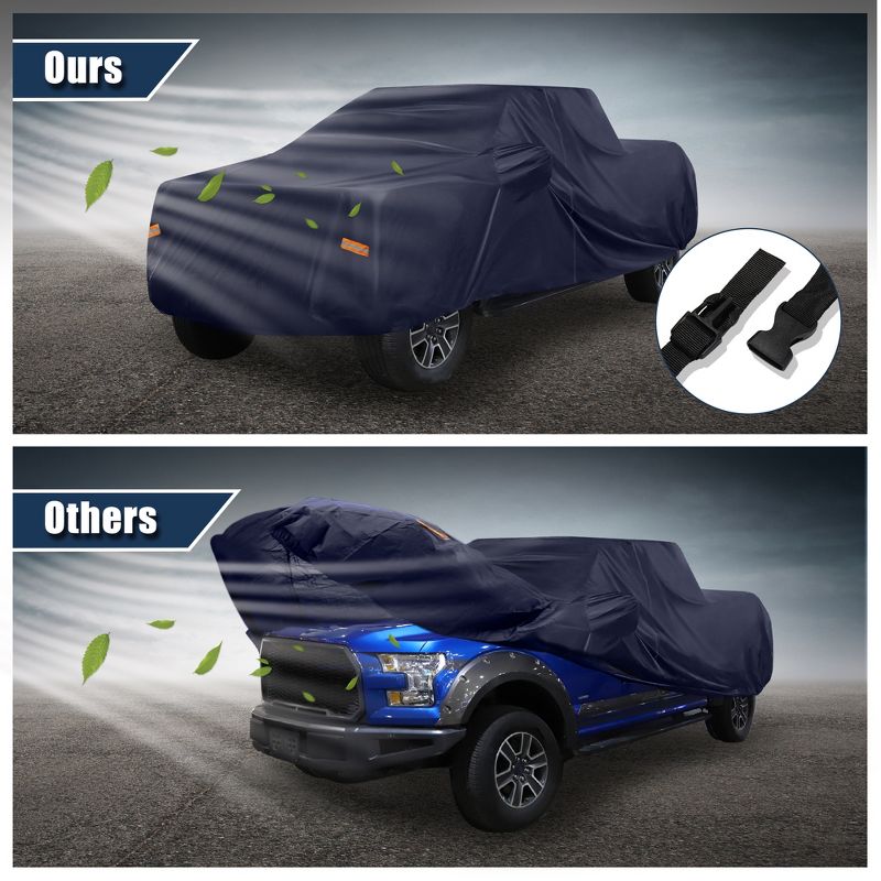 Unique Bargains Pickup Truck Car Cover for Toyota Tacoma Crew Cab Pickup 4-Door 2005-2021 with Driver Door Zipper  228"x74.8"x73", 3 of 6