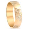 Pompeii3 14k Yellow Gold Mens 6mm Hand Etched Wedding Anniversary Band - 2 of 4
