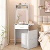 Vanity Table Modern with Charging Station and Foldable Panel for Bedroom 19.8in Wide-3irtyhousy - 2 of 4