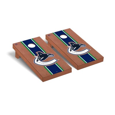 NHL Vancouver Canucks Premium Cornhole Board Rosewood Stripe Version