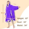 Catalonia Woman Faux Shearling Blanket Hoodie Sweatshirt, Warm Cozy Soft Wearable Blanket Pullover with Giant Pocket, Wife Women Christmas Gift - 4 of 4